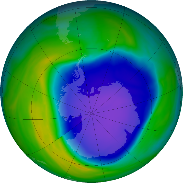 Antarctic ozone map for 04 November 2006